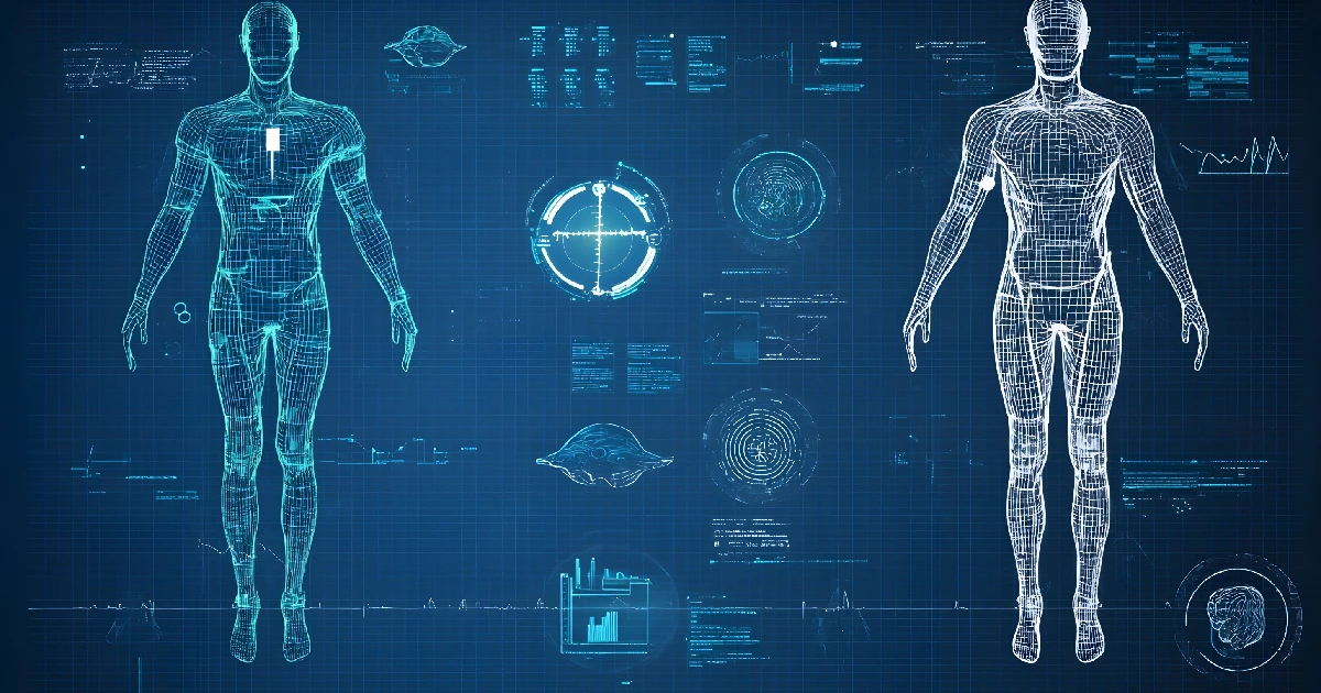 Digital 3D body scanning visualization for body composition and fat percentage analysis in St. George, UT.